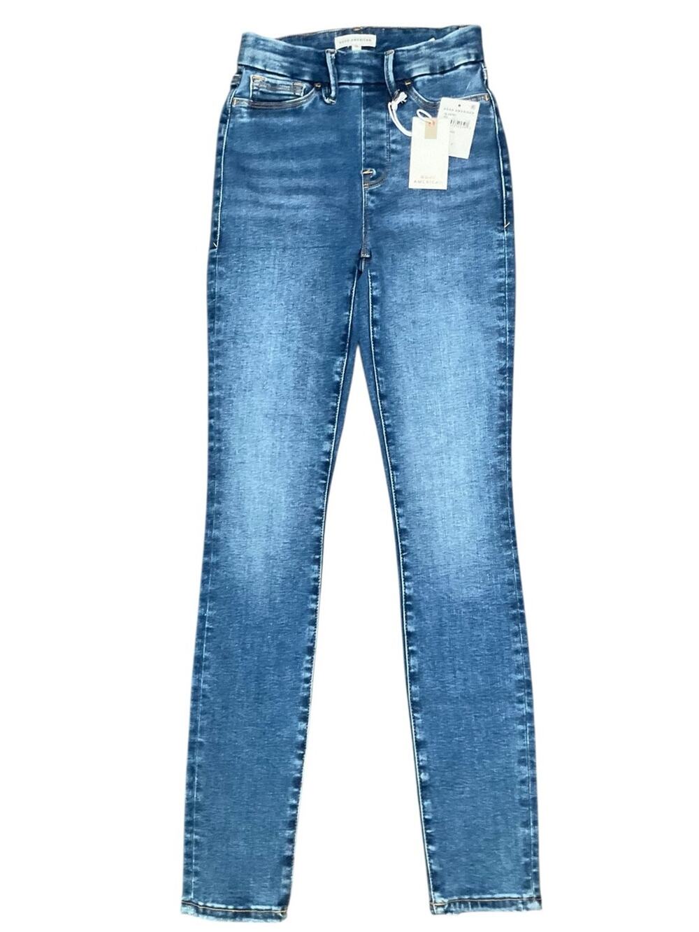 Good American Jeans High-Rise Skinny Denim Size 0 NWT